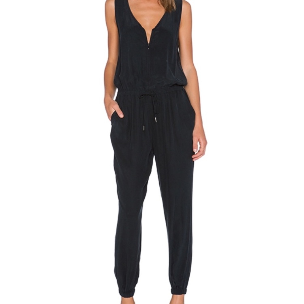Frame Le Zip Silk Jumpsuit